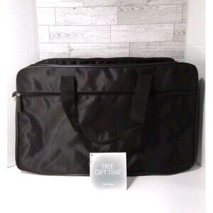 CALVIN KLEIN BLACK NYLON TOTE SHOPPER COMP SHOULDER BAG LARGE 21 X 12 NEW